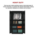 Two-Door Metal Cabinet Shelf Storage for Home Office Gym - Furniture > Office