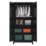 Two-Door Metal Cabinet Shelf Storage for Home Office Gym - Furniture > Office