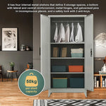 Two-Door Metal Cabinet Shelf Storage for Home Office Gym - Furniture > Office