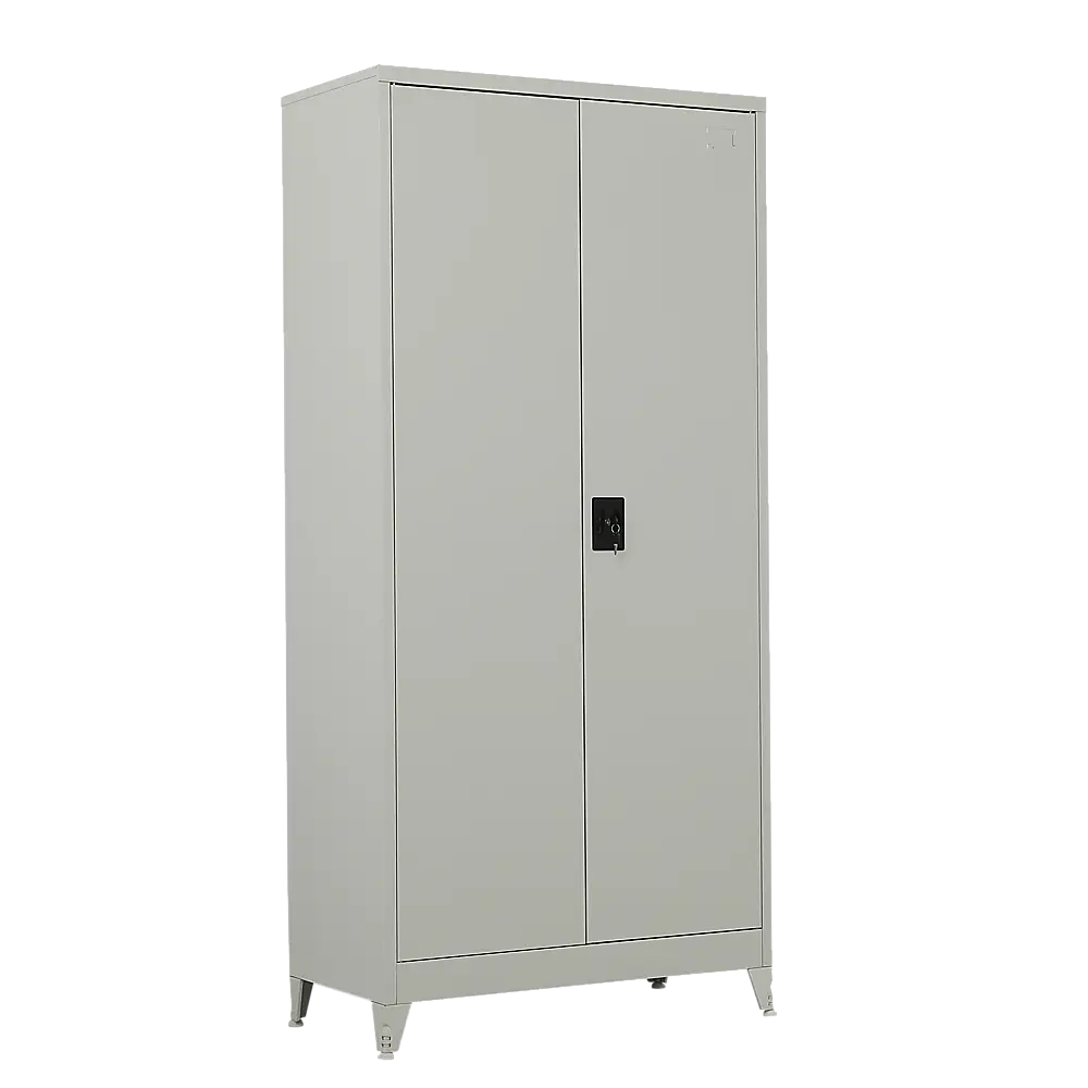 Two-Door Metal Cabinet Shelf Storage for Home Office Gym - Furniture > Office