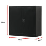 Two-Door Metal Short Cabinet Shelf Storage for Home Office Gym - Furniture > Office