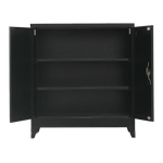 Two-Door Metal Short Cabinet Shelf Storage for Home Office Gym - Furniture > Office