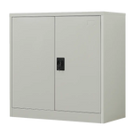 Two-Door Metal Short Cabinet Shelf Storage for Home Office Gym - Furniture > Office