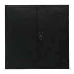 Two-Door Metal Short Cabinet Shelf Storage for Home Office Gym - Furniture > Office