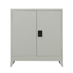 Two-Door Metal Short Cabinet Shelf Storage for Home Office Gym - Furniture > Office
