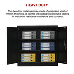 Two-Door Metal Short Cabinet Shelf Storage for Home Office Gym - Furniture > Office