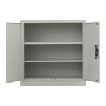 Two-Door Metal Short Cabinet Shelf Storage for Home Office Gym - Furniture > Office