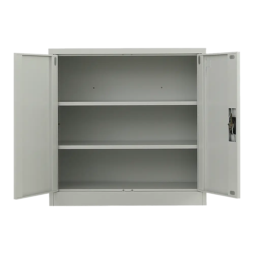 Two-Door Metal Short Cabinet Shelf Storage for Home Office Gym - Furniture > Office