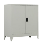 Two-Door Metal Short Cabinet Shelf Storage for Home Office Gym - Furniture > Office