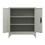 Two-Door Metal Short Cabinet Shelf Storage for Home Office Gym - Furniture > Office