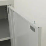 Two-Door Metal Short Cabinet Shelf Storage for Home Office Gym - Furniture > Office