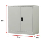 Two-Door Metal Short Cabinet Shelf Storage for Home Office Gym - Furniture > Office