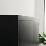 Two-Door Metal Short Cabinet Shelf Storage for Home Office Gym - Furniture > Office
