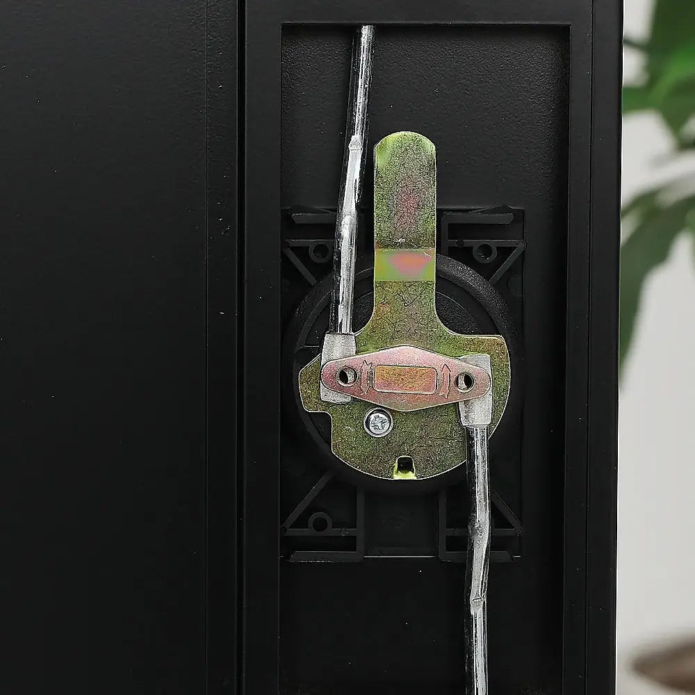 Two-Door Metal Short Cabinet Shelf Storage for Home Office Gym - Furniture > Office