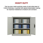 Two-Door Metal Short Cabinet Shelf Storage for Home Office Gym - Furniture > Office