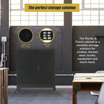Two-Door Metal Short Cabinet Shelf Storage for Home Office Gym - Furniture > Office