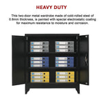 Two-Door Metal Short Cabinet Shelf Storage for Home Office Gym - Furniture > Office