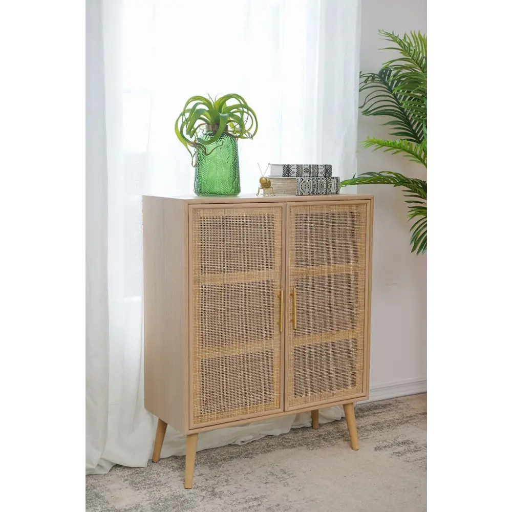 TWO DOOR RATTAN CABINET - Furniture > Dining > Buffets & Sideboards