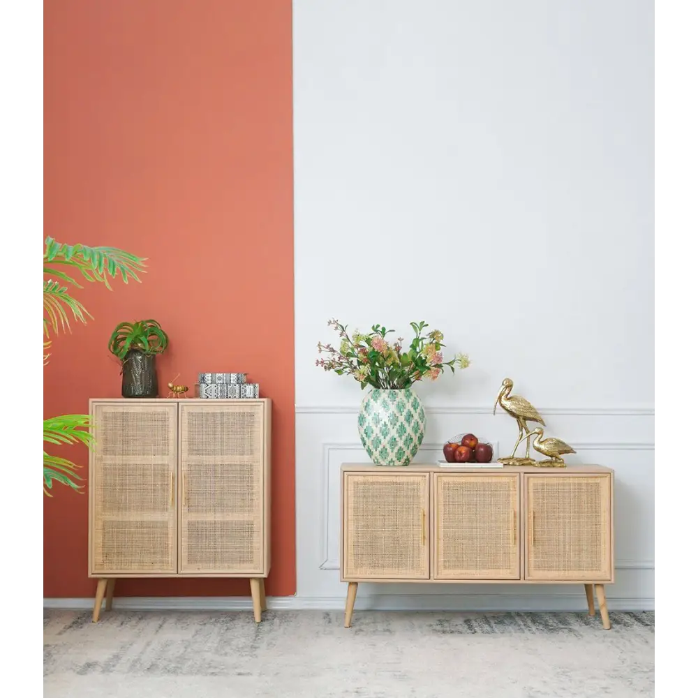 TWO DOOR RATTAN CABINET - Furniture > Dining > Buffets & Sideboards