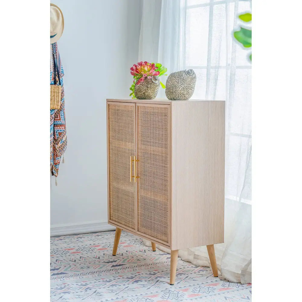 TWO DOOR RATTAN CABINET - Furniture > Dining > Buffets & Sideboards