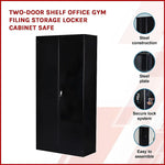 Two-Door Shelf Office Gym Filing Storage Locker Cabinet Safe - Furniture > Office