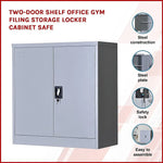 Two-Door Shelf Office Gym Filing Storage Locker Cabinet Safe - Furniture > Office