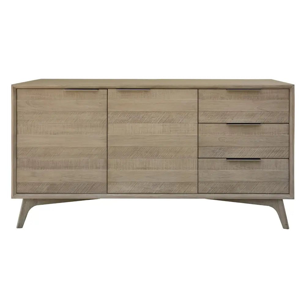 Tyler 166cm Buffet Table 2 Door 3 Drawer Solid Acacia Timber Brushed Smoke - Furniture > Living Room