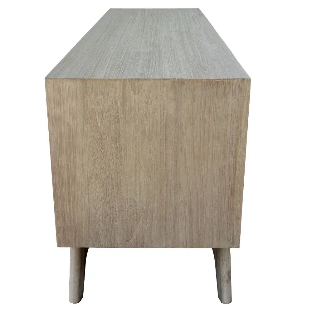 Tyler 166cm ETU Entertainment TV Unit 2 Door Solid Acacia Timber Brushed Smoke - Furniture > Living Room