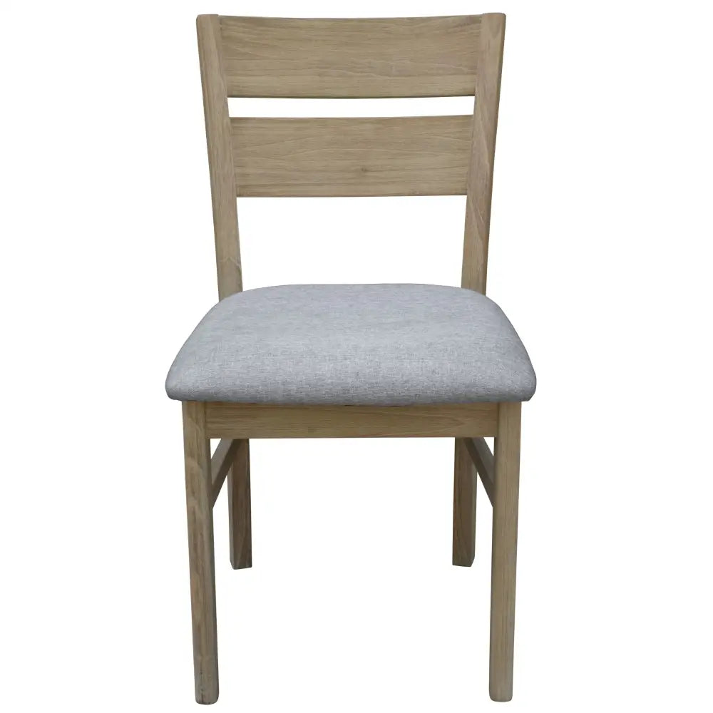 Tyler 4pc Set Dining Chair Fabric Seat Solid Acacia Timber Wood Brushed Smoke - Furniture > Dining