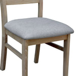 Tyler 4pc Set Dining Chair Fabric Seat Solid Acacia Timber Wood Brushed Smoke - Furniture > Dining