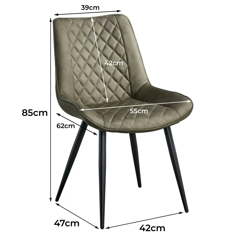Tyler Fabric Chair (Set of 4) - Olive Green - Furniture > Dining > Kitchen & Dining Chairs