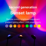 UFO RGB Sunset Projection Lamp with 16 Colors and Remote Control - Black - Home & Garden > Lighting > Night Lights &
