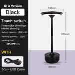 UFO Version LED Desk Lamp - Black Touch Switch with Dimming and USB Cable - Home & Garden > Lighting > Table Lamps