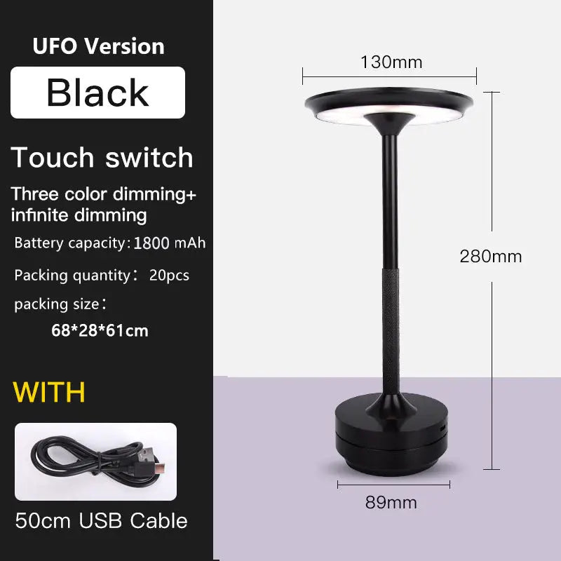 UFO Version LED Desk Lamp - Black Touch Switch with Dimming and USB Cable - Home & Garden > Lighting > Table Lamps