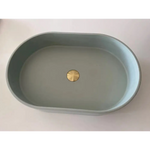 Ultra Modern Concrete Cement Wash Basin Counter Top Matte Mint Green Oval Basin - Furniture > Bathroom > Sinks