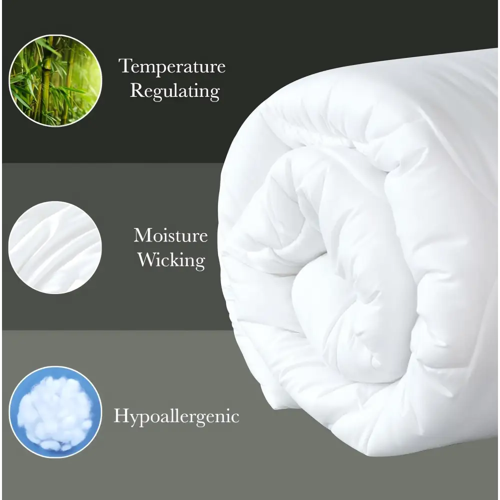 Ultra-Warm Bamboo-Blend Winter Quilt 500GSM - Hypoallergenic Breathable & Dust-Mite Resistant Quilt - Home & Garden >
