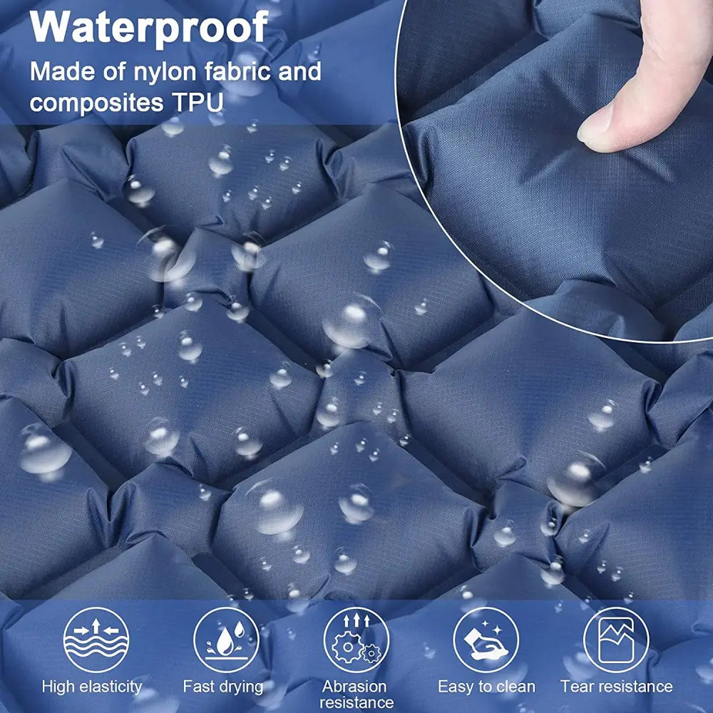 Ultralight Inflatable Camping Sleeping Pad with Pillow for Travelling and Hiking - Home & Garden > Inflatable Mattress