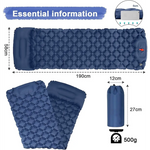 Ultralight Inflatable Camping Sleeping Pad with Pillow for Travelling and Hiking - Home & Garden > Inflatable Mattress