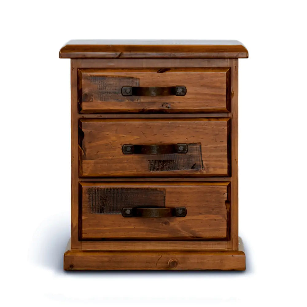 Umber Bedside Tables 3 Drawers Storage Cabinet Shelf Side End Table - Dark Brown - Furniture > Bedroom