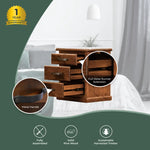 Umber Bedside Tables 3 Drawers Storage Cabinet Shelf Side End Table - Dark Brown - Furniture > Bedroom