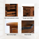 Umber Bedside Tables 3 Drawers Storage Cabinet Shelf Side End Table - Dark Brown - Furniture > Bedroom