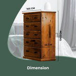 Umber Tallboy 6 Chest of Drawers Solid Pine Wood Storage - Dark Brown - Furniture > Bedroom