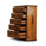 Umber Tallboy 6 Chest of Drawers Solid Pine Wood Storage - Dark Brown - Furniture > Bedroom
