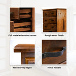 Umber Tallboy 6 Chest of Drawers Solid Pine Wood Storage - Dark Brown - Furniture > Bedroom