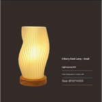 Unique Pleated Design Table Lamp - 3D Printed Washable Shade Wooden Base Adjustable LED (Three-star rotation) - Home &