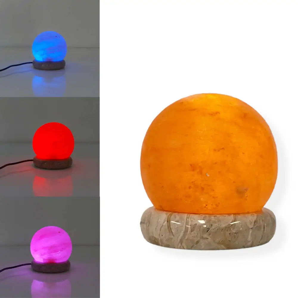 USB Colour Changing Salt Himalayan Lamp - Ball Sphere Shape Pink Rock LED Light - Home & Garden > Lighting