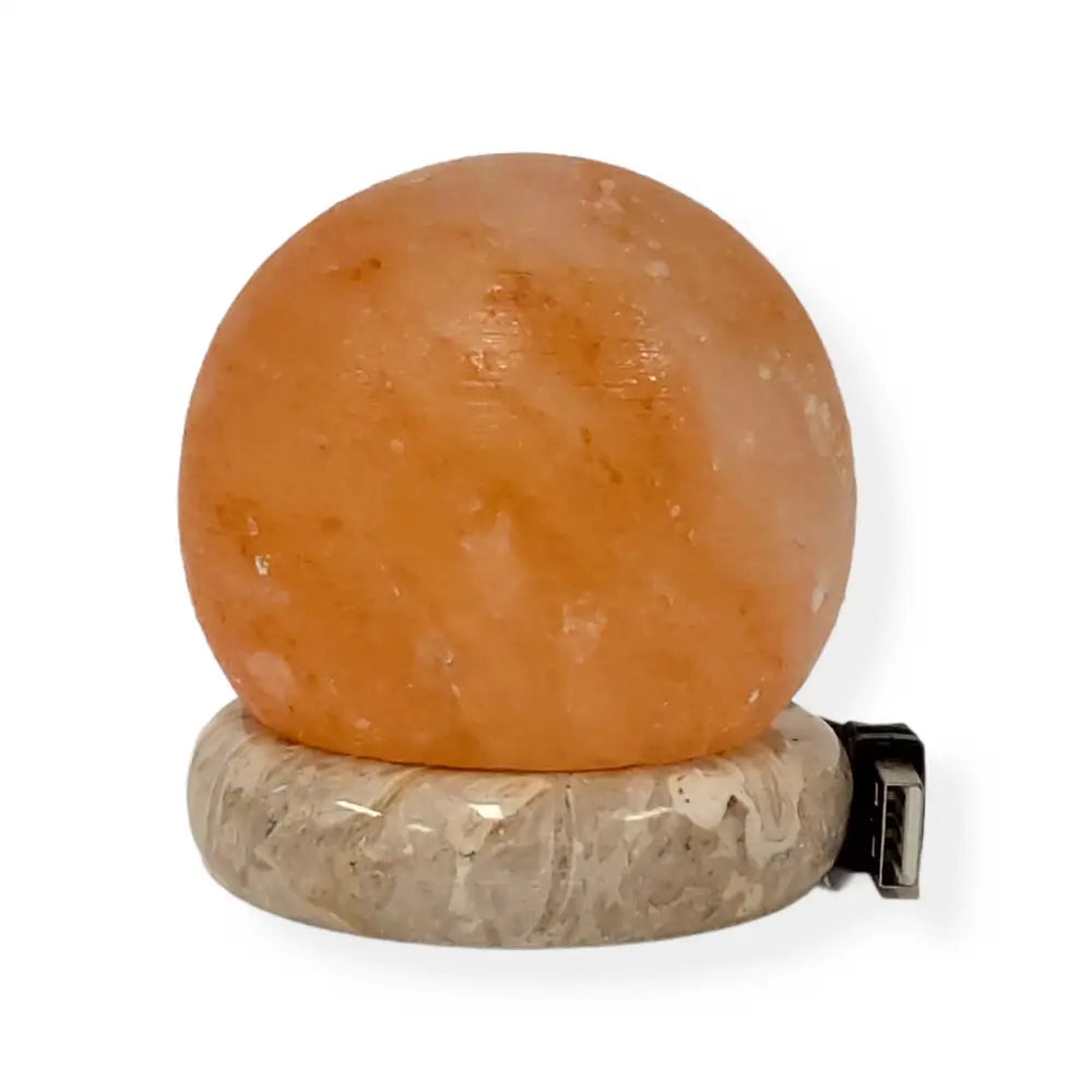 USB Colour Changing Salt Himalayan Lamp - Ball Sphere Shape Pink Rock LED Light - Home & Garden > Lighting