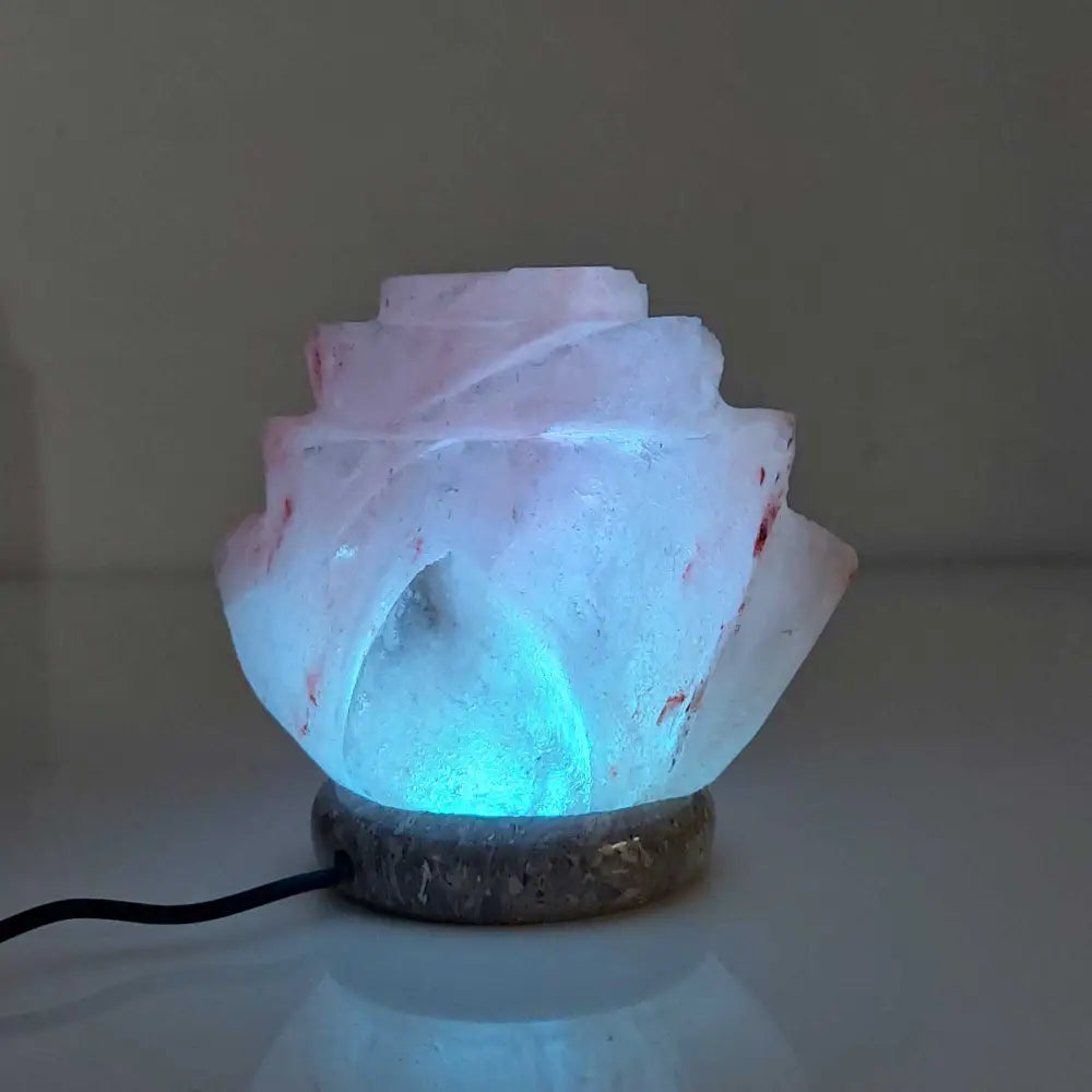 USB Colour Changing Salt Himalayan Lamp - Flower Shape Pink Rock LED Light - Home & Garden > Lighting > Table Lamps