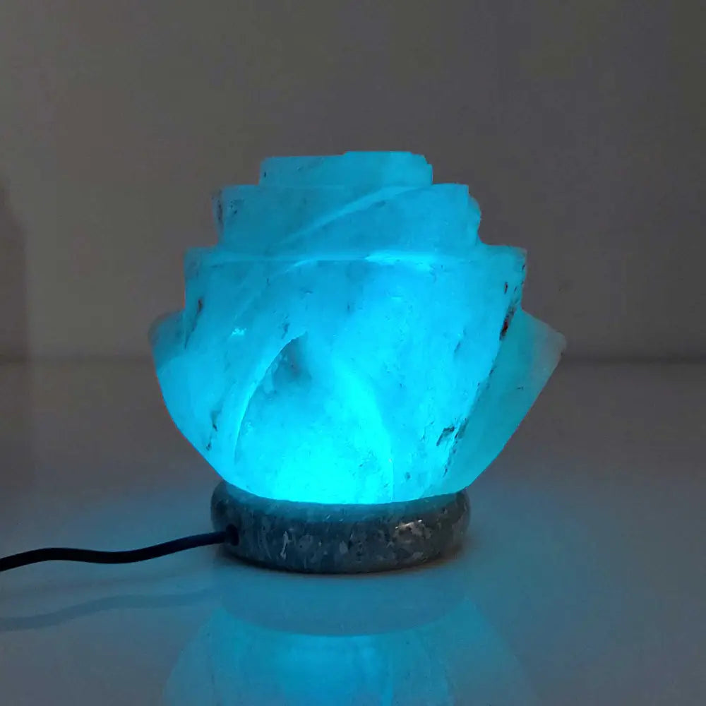 USB Colour Changing Salt Himalayan Lamp - Flower Shape Pink Rock LED Light - Home & Garden > Lighting > Table Lamps