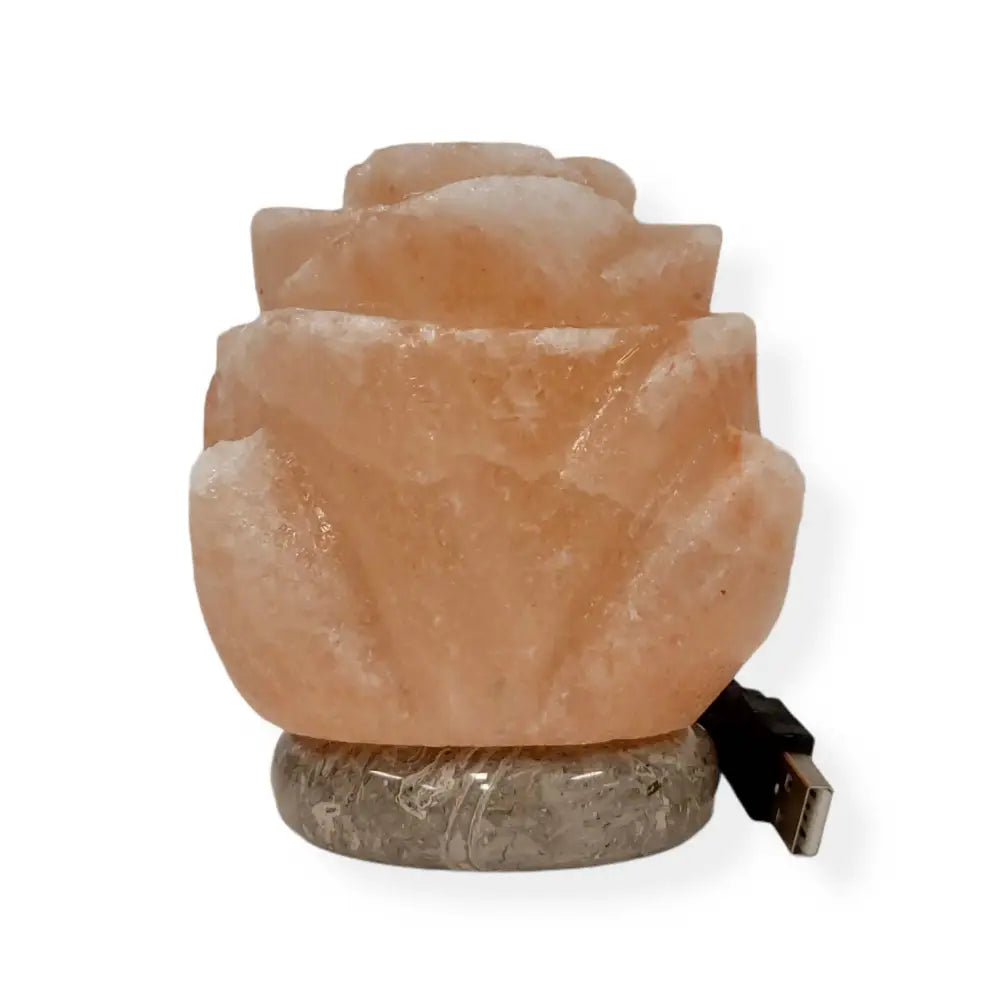 USB Colour Changing Salt Himalayan Lamp - Flower Shape Pink Rock LED Light - Home & Garden > Lighting > Table Lamps